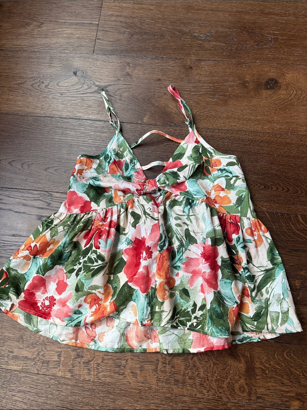 Floral Spaghetti-Strap Camisole in Multi Floral